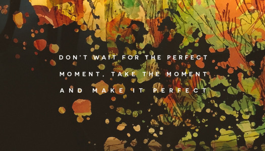 Don’t wait for the perfect moment, take the moment and make it perfect.