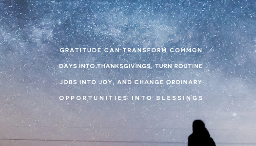 Gratitude can transform common days into thanksgivings