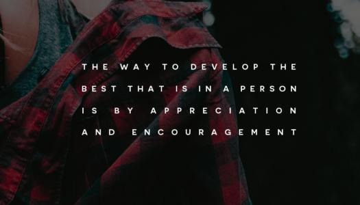 The way to develop the best that is in a person is by appreciation and encouragement
