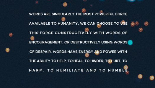 Words are singularly the most powerful force available to humanity